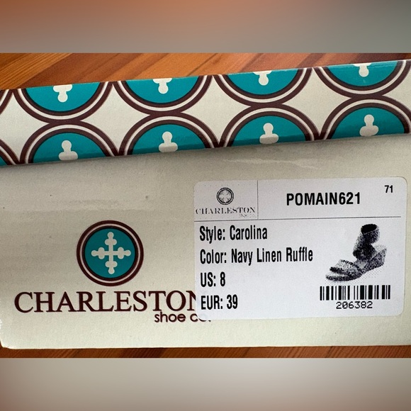 Charleston Shoe Co. Carolina Espadrille in Navy Linen Ruffle - Picture 10 of 10